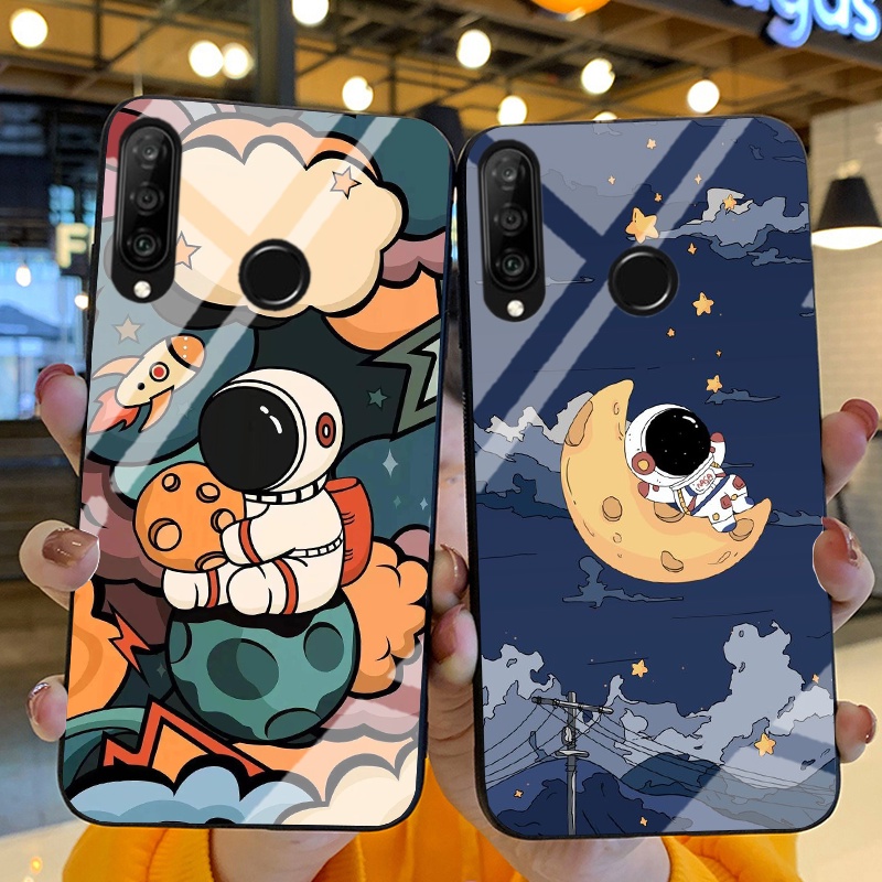 Ốp Lưng HUAWEI P30 Lite Ốp kính bóng cao cấp Phi Hành Gia