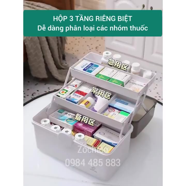 Hộp Đựng Thuốc Gia Đình, Hộp Đựng Thiết Bị Y Tế Tiện Dụng 3 Tầng Có Khoá Đóng Mở An Toàn, Thiết Kế Quai Xách Tiện Lợi | BigBuy360 - bigbuy360.vn