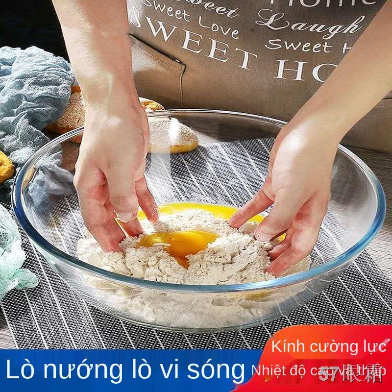 LTô thủy tinh trong suốt có borosilicat cao, tô đựng salad dày chịu nhiệt lớn, chuyên dùng cho lò vi sóng và bộ chậu