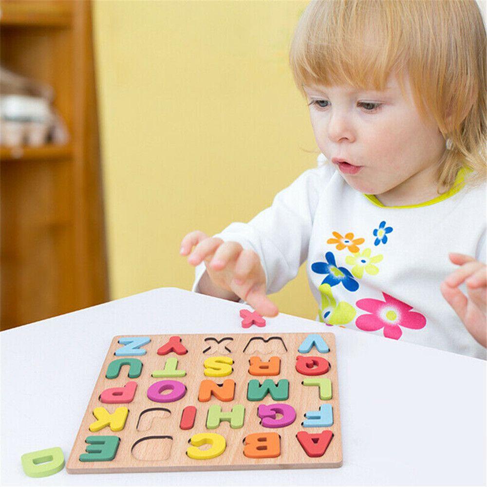 LUOL Đồ chơi trẻ em Xếp Hình Chữ Cái Và Số Bằng Gỗ Dành Cho Bé