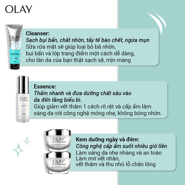 Sữa Rữa Mặt Dưỡng Trắng Da Olay White Radiance Brightening Foaming Cleanser 100g | BigBuy360 - bigbuy360.vn