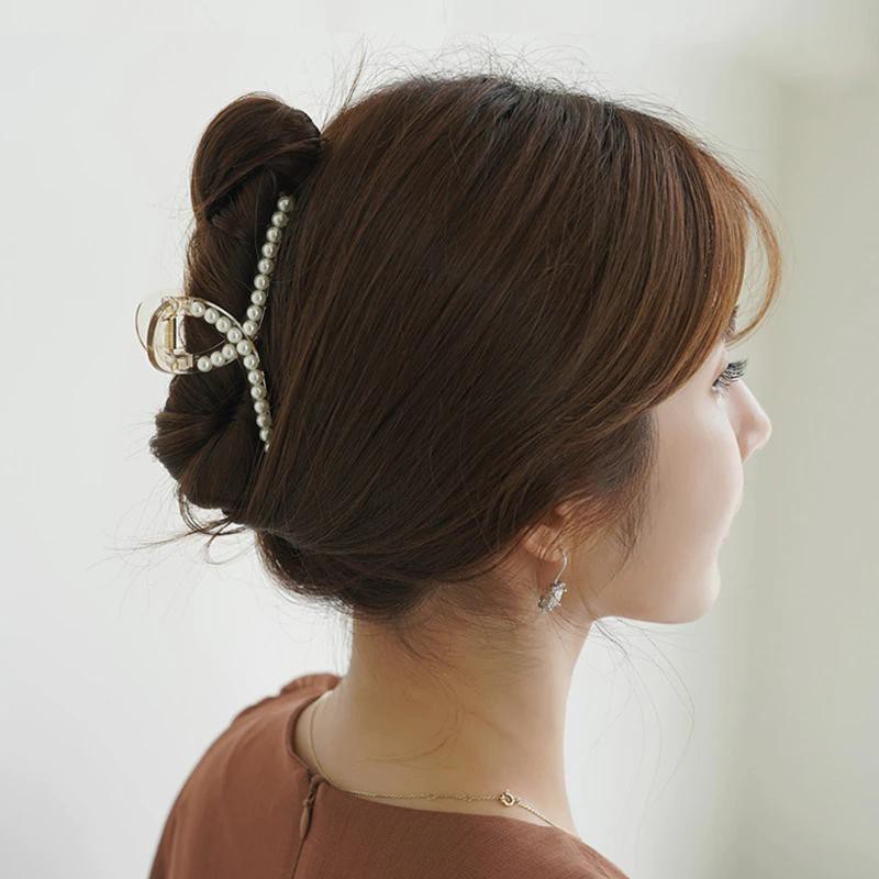 Kẹp tóc đính ngọc trai thiết kế thời trang dành cho nữ