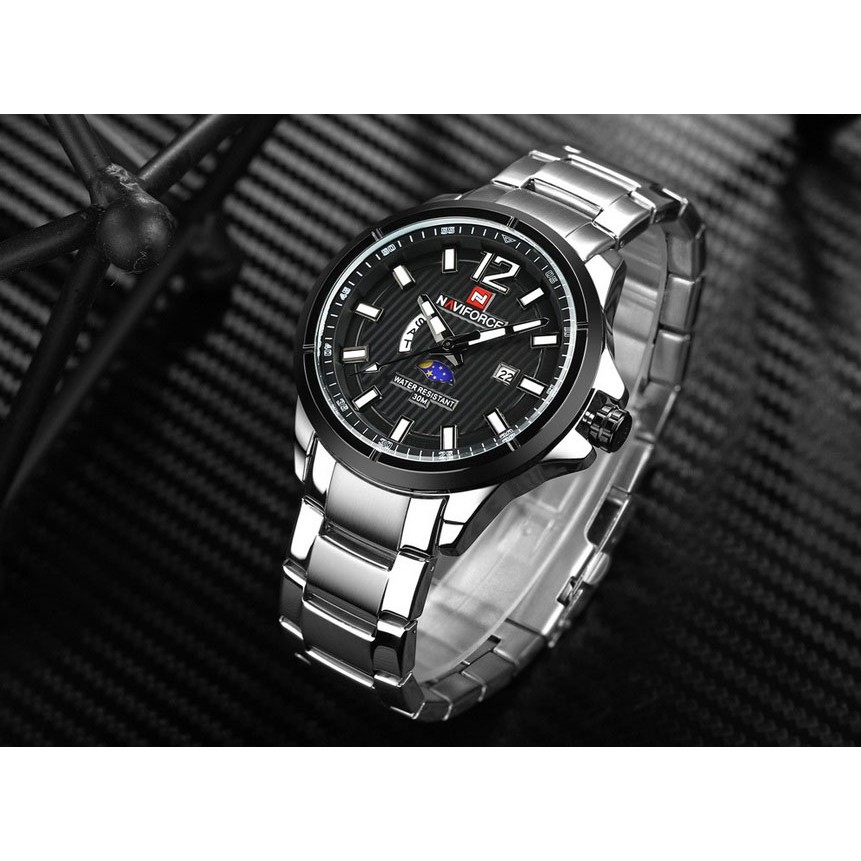 Đồng hồ nam dây thép đặc cao cấp NaviForce 9084