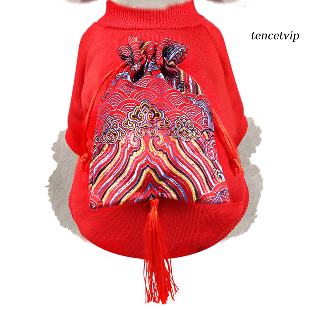 Áo sweater giữ ấm mùa đông in họa tiết hoạt hình phối tua rua cho cún cưng