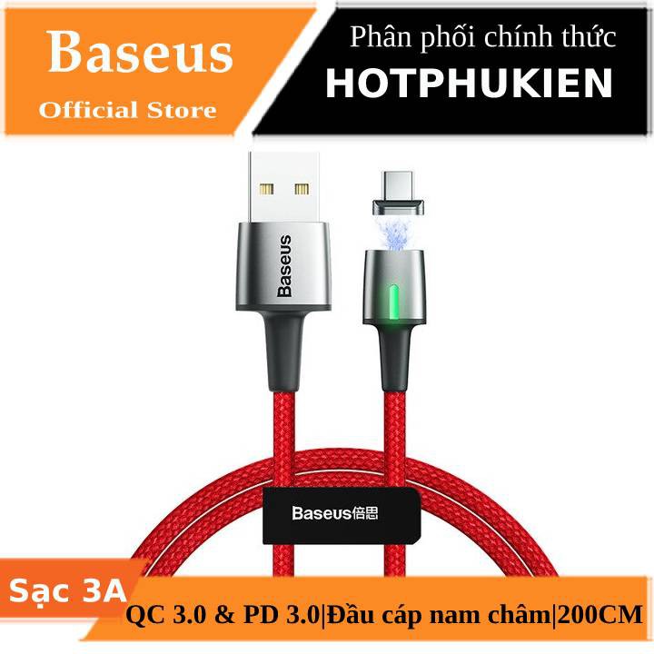 Dây cáp sạc nhanh từ tính cổng Type-C dài 200CM hiệu Baseus Zinc Magnetic Cable Series 2 - Hàng chính hãng