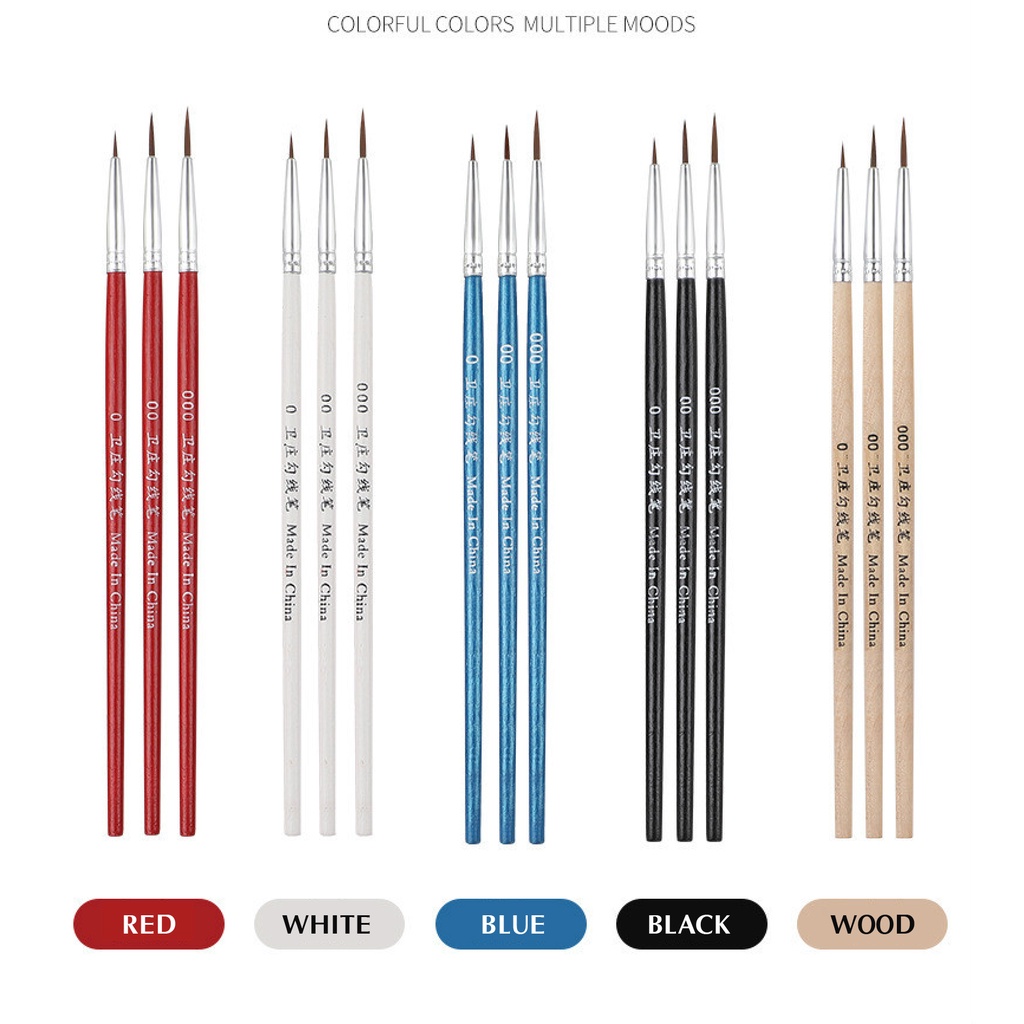 Cọ đầu nhọn vẽ line, chuyên dụng vẽ màu nước, sơn mô hình,gốc Enamel, Acrylic, custom giầy, sơn mô hình