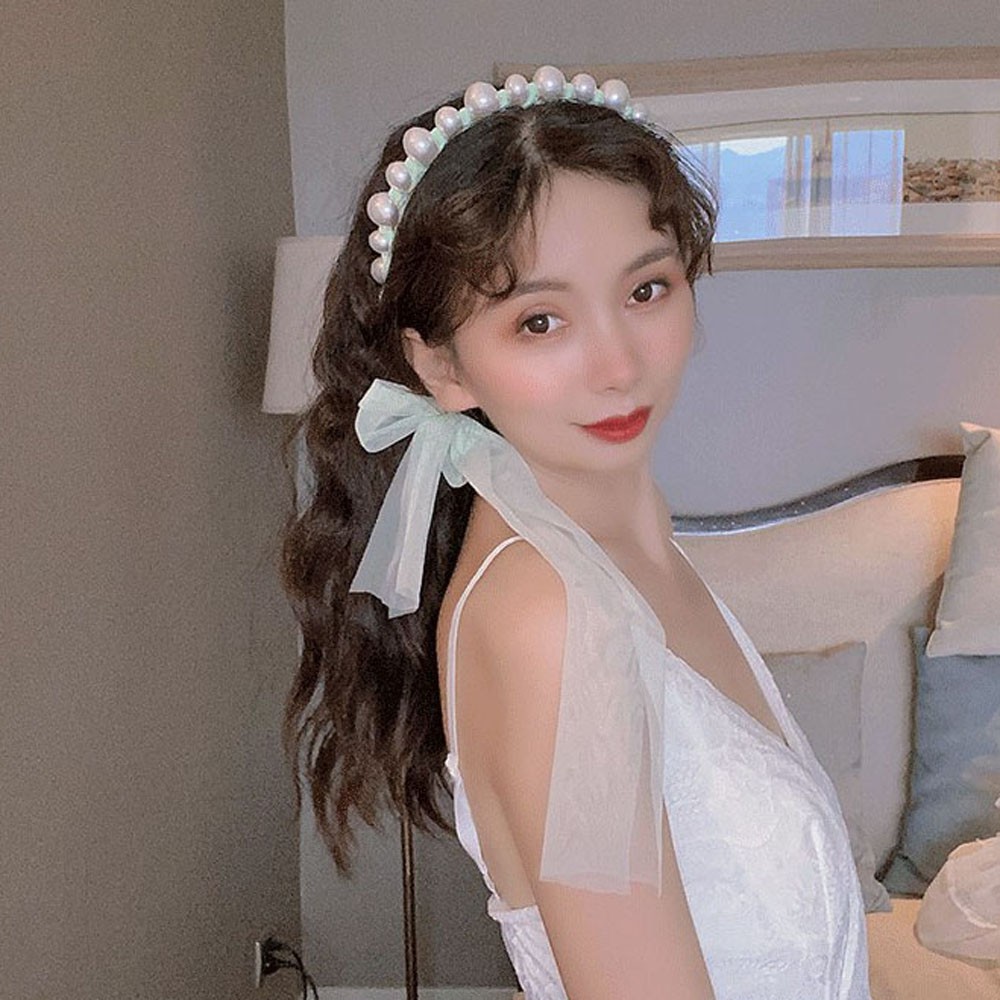 Băng Đô Đính Ngọc Trai Giả Thời Trang Nữ Tính