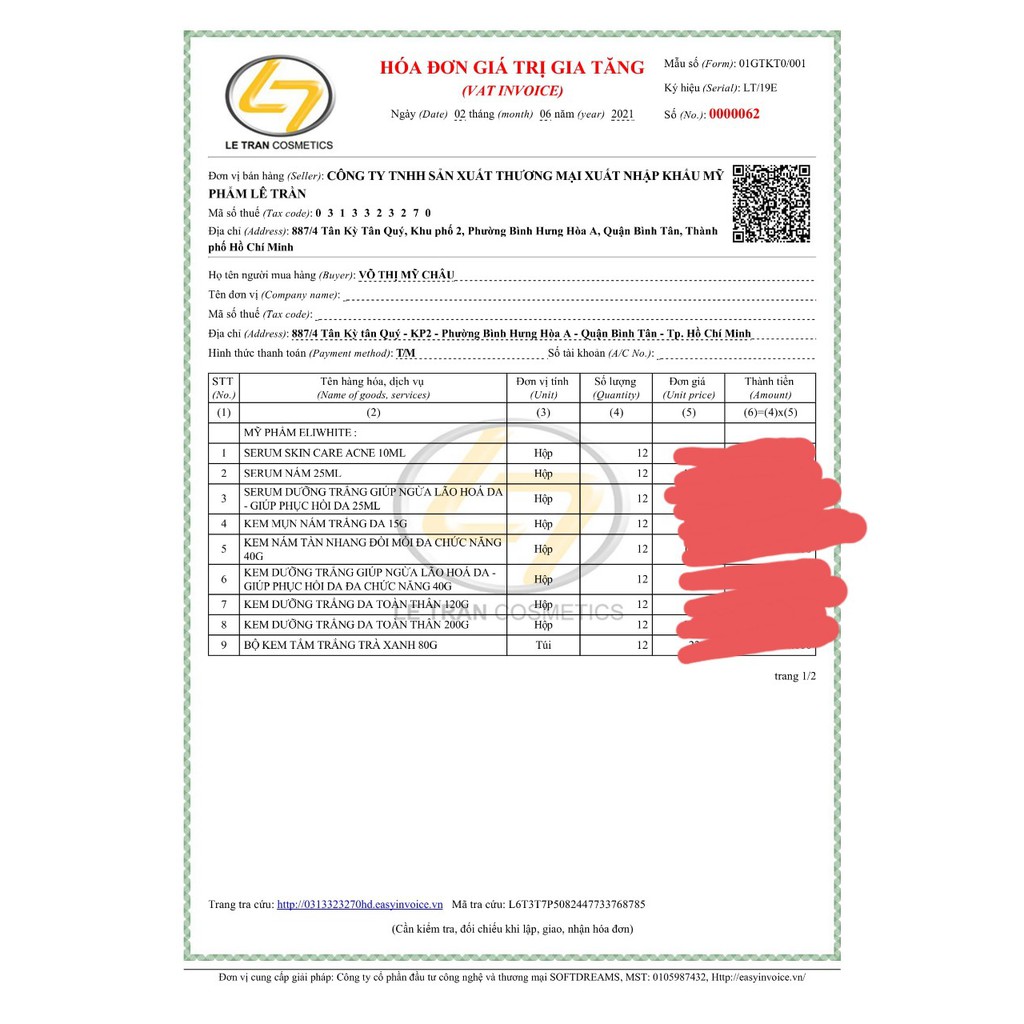 Kem ngừa mụn mờ thâm nám trắng da EliWhite trà xanh 15g chính hãng