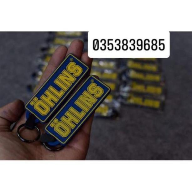 Móc khóa Ohlins 2 mặt, chữ nổi