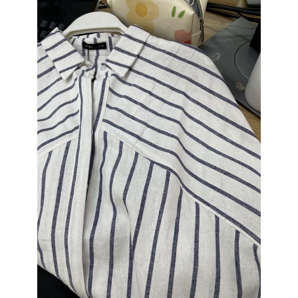Áo sơmi nữ oversize xẻ tà 2 bên chất linen dày dặn dáng rộng phong cách hàn quốc MIEU - HO16
