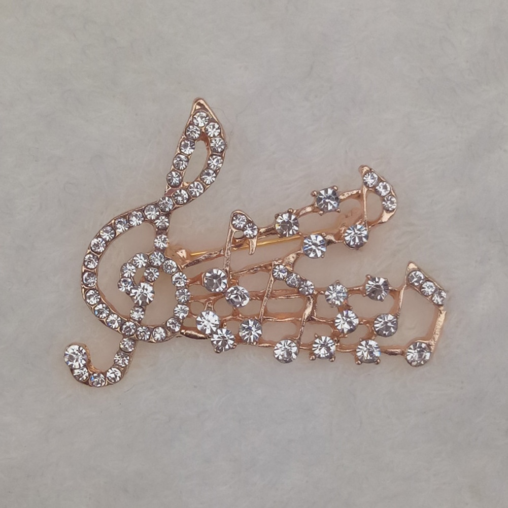 Ghim Cài Áo Hình Nốt Nhạc Đính Đá Nhân Tạo Thời Trang Cho Nữ