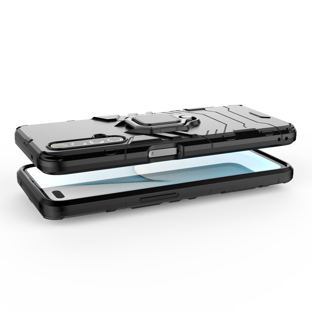 Ốp điện thoại bằng PC cứng kiểu giáp kèm giá đỡ nhẫn sang trọng cho REALME X50 5G