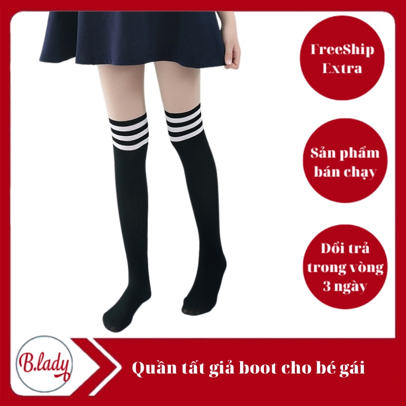 Quần tất giả boot họa tiết sọc ngang cho bé 2-12 tuổi