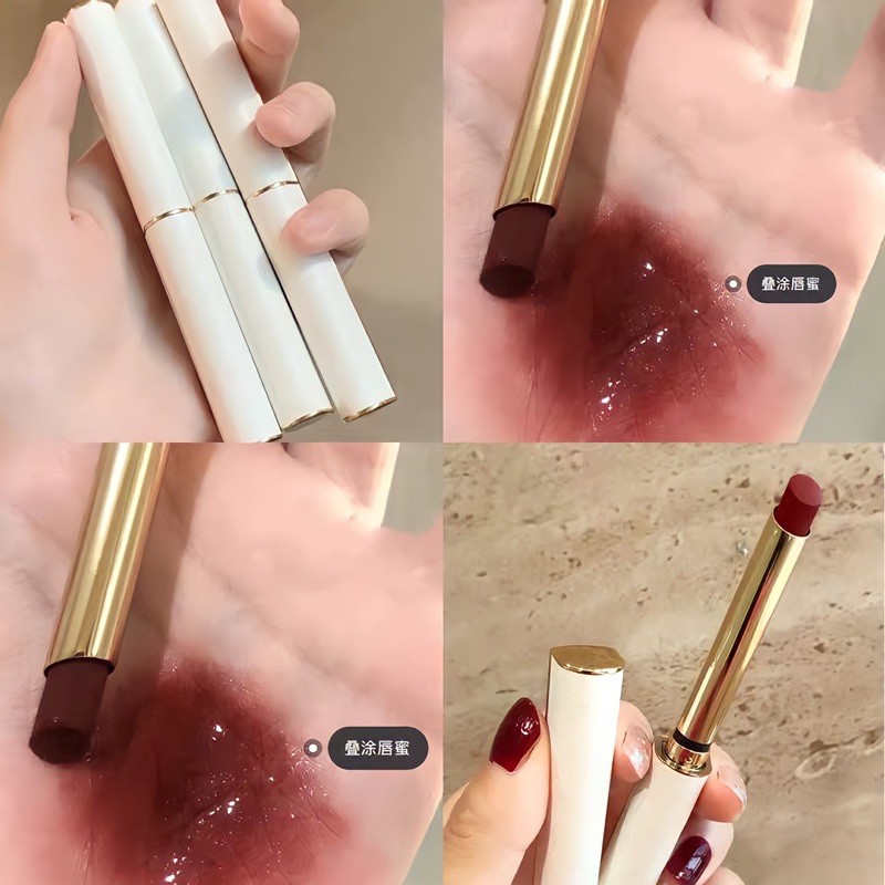 Son Sáp Lì Vỏ Da Sang Chảnh HEYXI BEAUTY Cao Cấp Lên Màu Chuẩn Lì Không Trôi Son Lì Nội Địa Trung MAFFICK ZUK