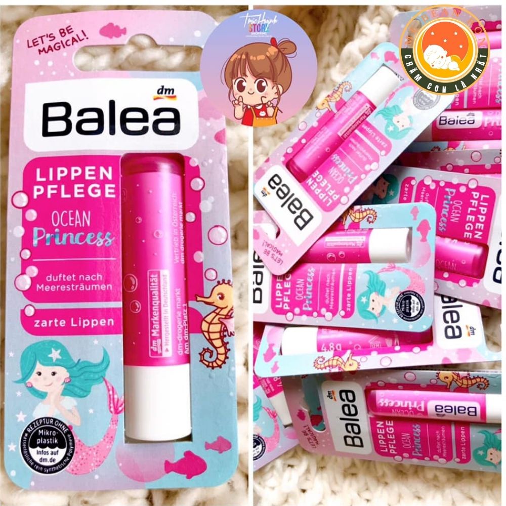 Son dưỡng môi Balea Ocean Princess 4.8g của Đức phù hợp cho bé - MẸ BEAN BON
