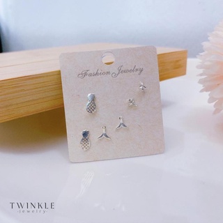 Bông tai theo set riêng - Khuyên tai bạc nữ - Phụ kiện trang sức