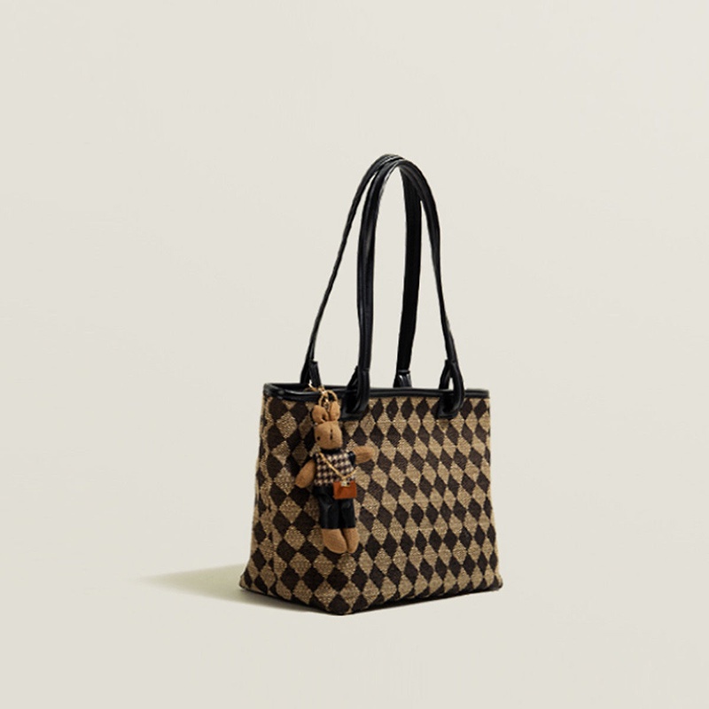 Túi đeo vai cỡ lớn họa tiết kẻ ô thời trang cho nữ