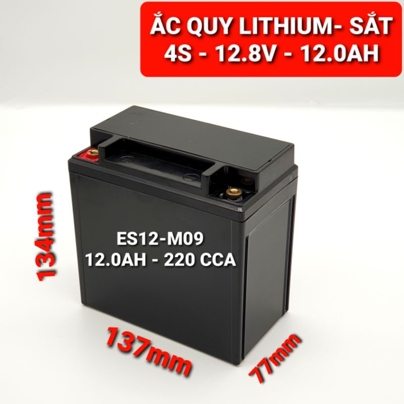 Achun.vn - M09-ẮC QUY SẮT 4S- 12.8V/14.4V - 12.0AH - Khởi động xe máy