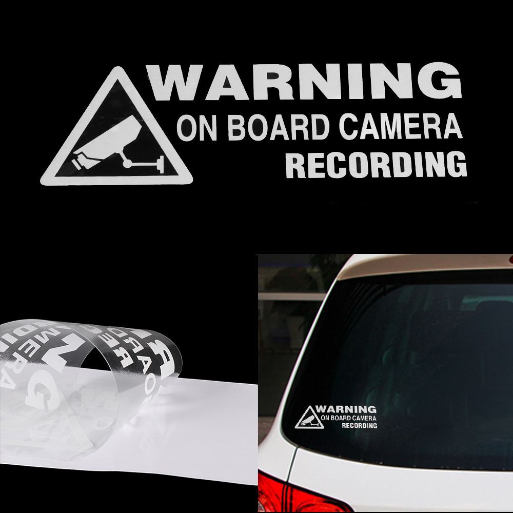 MYRON New Car Sticker Decor Vinyl Warning On Board Camera Recording Window Gift  Truck Hot Auto