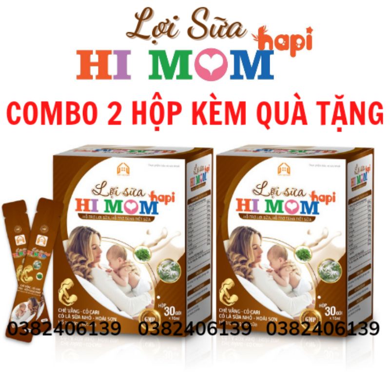 Combo 2 Hộp Lợi Sữa Hi Mom - Giúp Gọi Sữa Về, Mát Sữa, Thông Tắc Tuyến Sữa, Dành Cho Mẹ Sau Sinh Đang Cho Bé Ti