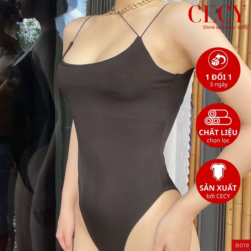 Bodysuit Dây Bún Hack Eo, Cotton Liền Thân B019