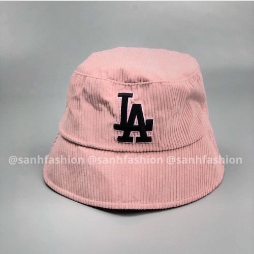 Mũ bucket vành cụp thêu LA Nón tai bèo chất nhung tăm cao cấp thời trang form unisex nam nữ BK31