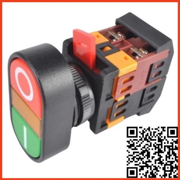 Công tắc nhấn đôi APBB-22&25N on-off có đèn hiển thị điện áp 220VAC giá rẻ phi 22mm