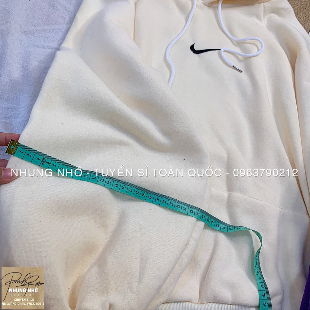 Áo nỉ mũ hoodies thêu hình N K form unisex hàng Quảng Châu to rộng A2007N Nhung Nhớ