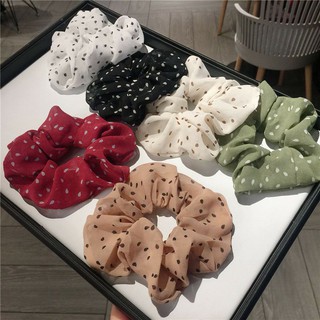Scrunchies vải voan chấm bi hottrend