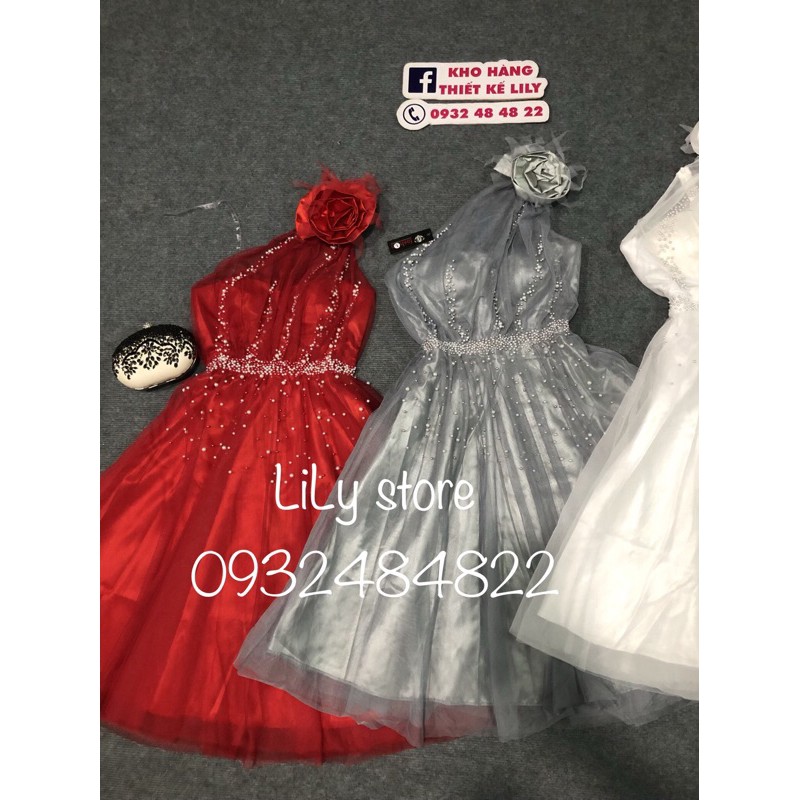 ẢNH VÀ VIDEO THẬT 10000%   Đầm xoè lệch vai hoa to