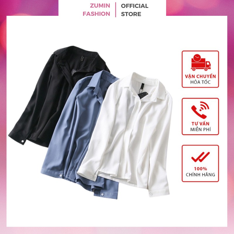 Sơ mi công sở nữ, Áo sơ mi nữ nhiều màu chất liệu lụa thun thoáng mát