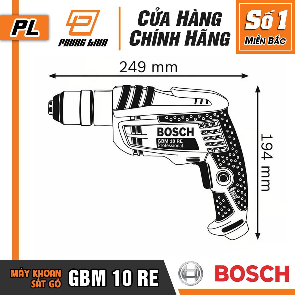 [Chính Hãng] Máy Khoan Bắt Vít Bosch GBM 10 RE (10MM-600W)