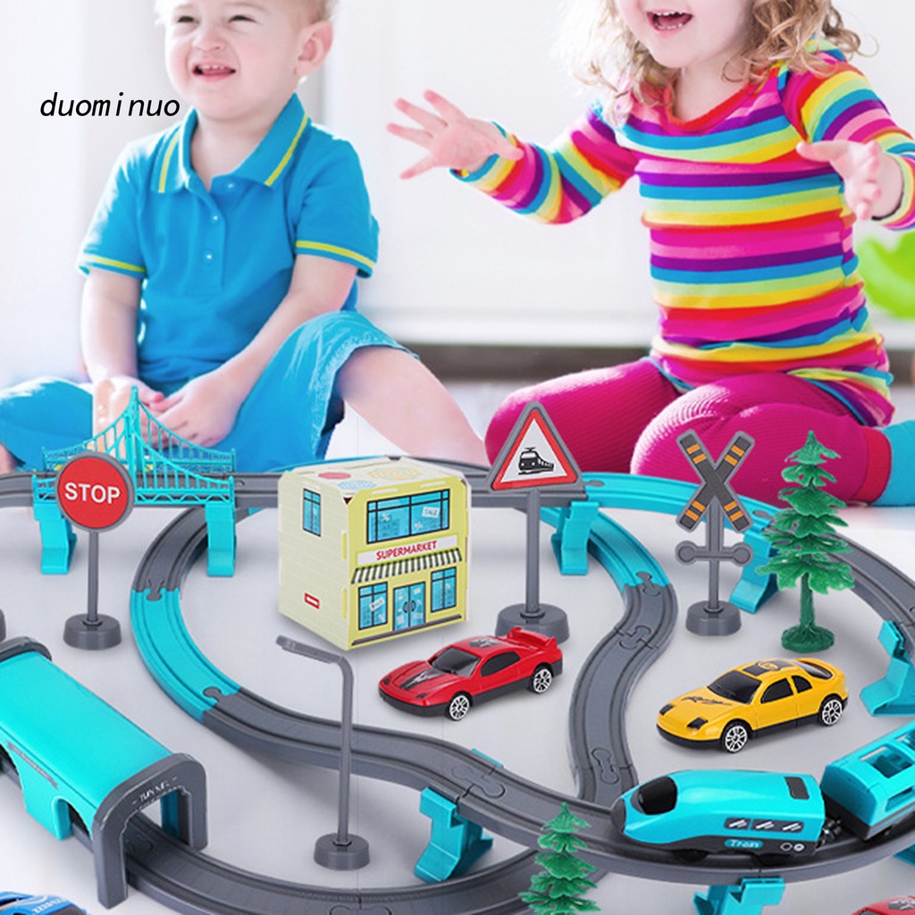 do 1 Set DIY Assembled Car Three-dimensional Fall-resistant Parent-child Interaction Simulation Subway Toy for Gifts