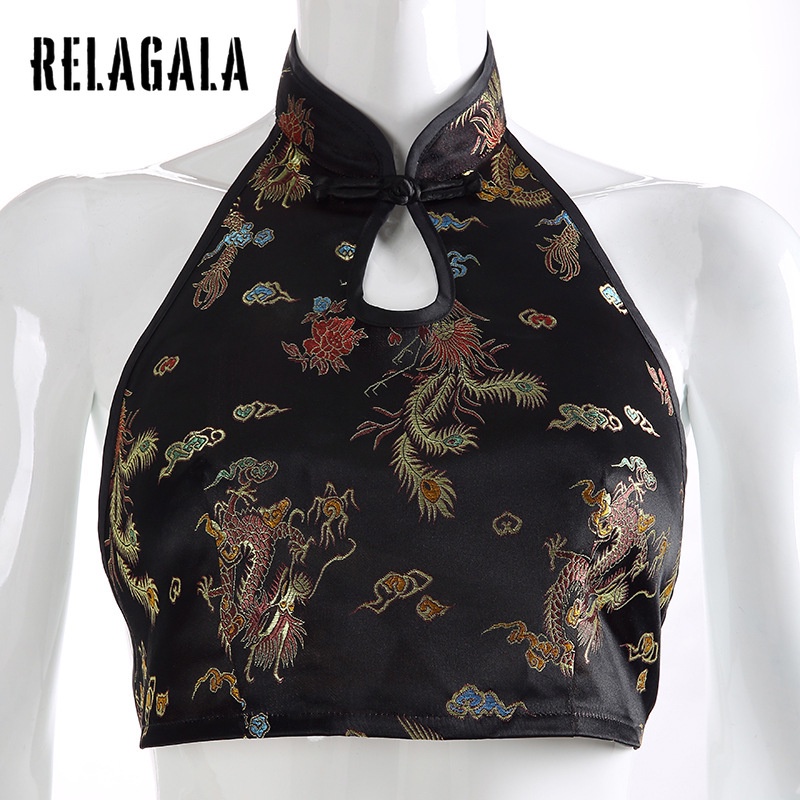 Áo yếm hở lưng thêu hình rồng kiểu Trung Hoa quyến rũ cho nữ