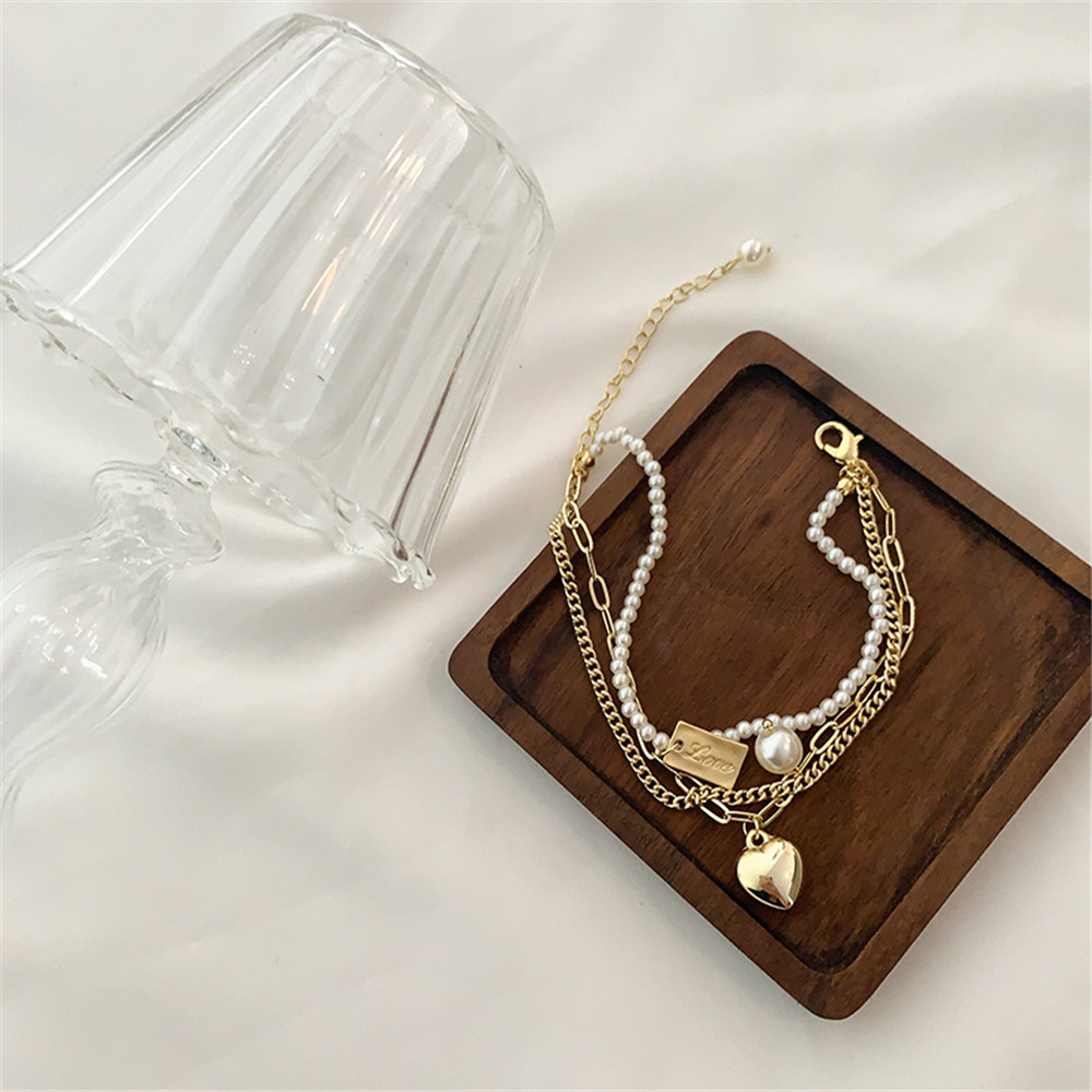 Vòng Đeo Tay Bằng Hợp Kim Đính Ngọc Trai Giả Bắt Mắt