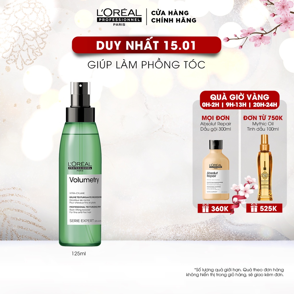 [Mã COSPPD05 giảm 10% đơn 400K] Xịt dưỡng làm phồng tóc L'Oréal Professionnel Serie Expert Volumetry 125ml