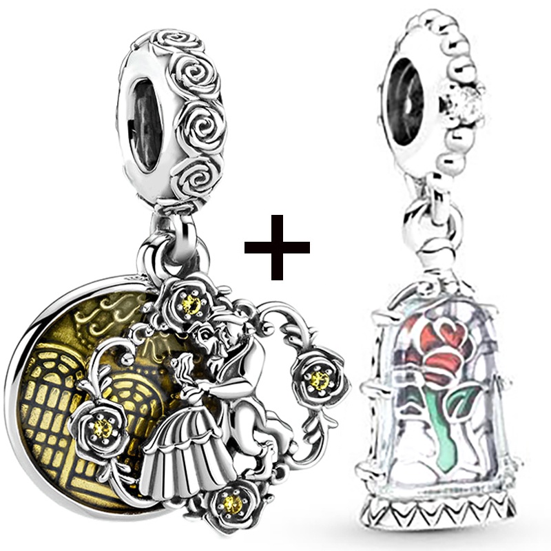 Bộ 2 Mặt Dây Chuyền Hình Rùa / Dâu / Trái Tim Màu Cầu Vồng Xinh Xắn DIY