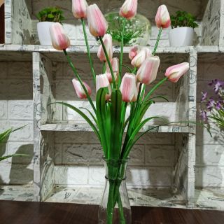 Hoa tulip lụa cành 5 bông