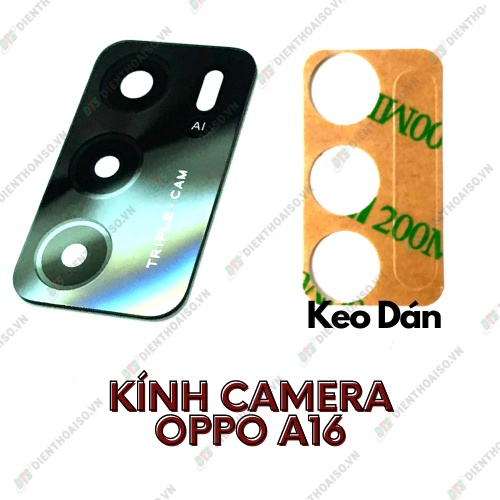 Mặt kính camera oppo a16 có sẵn keo dán