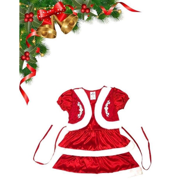 Đầm noel nhung mềm mịn cho bé gái