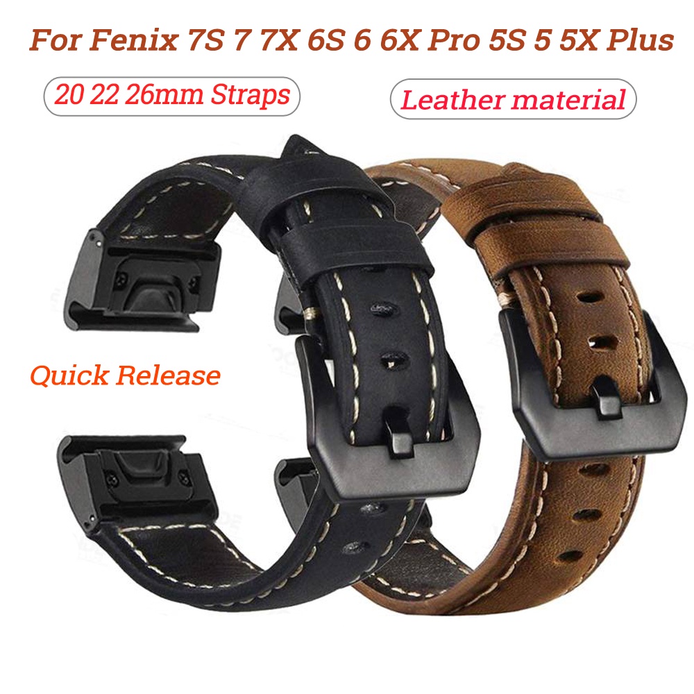 Dây Đeo Bằng Da 22 26mm Cho Đồng Hồ Thông Minh Garmin Fenix 7x 7 7s 6x 6spro 5x 5 3hr 935