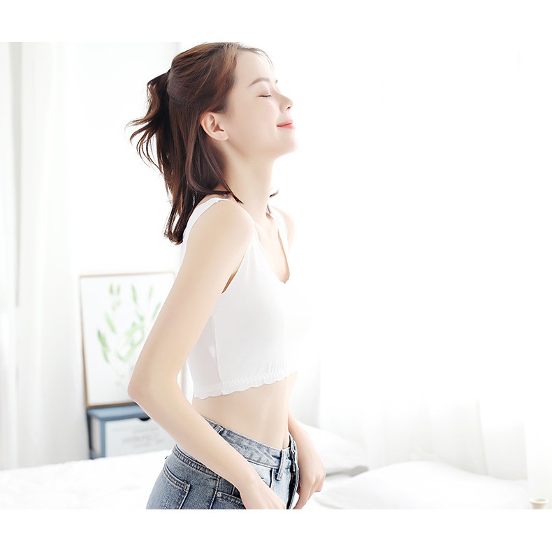 Áo croptop nữ chất mát lạnh mềm mịn thời trang thu đông 2019 - Áo mặc trong