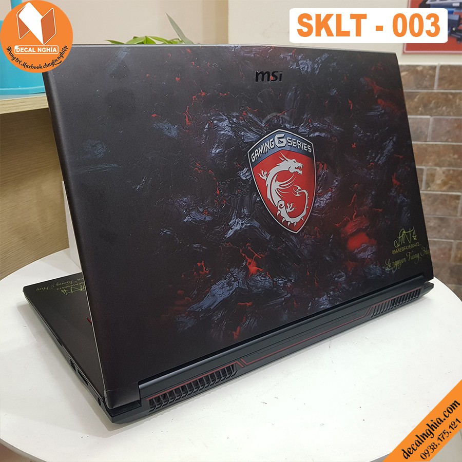 Aluminum skin dán laptop MSI-GV72-7RD