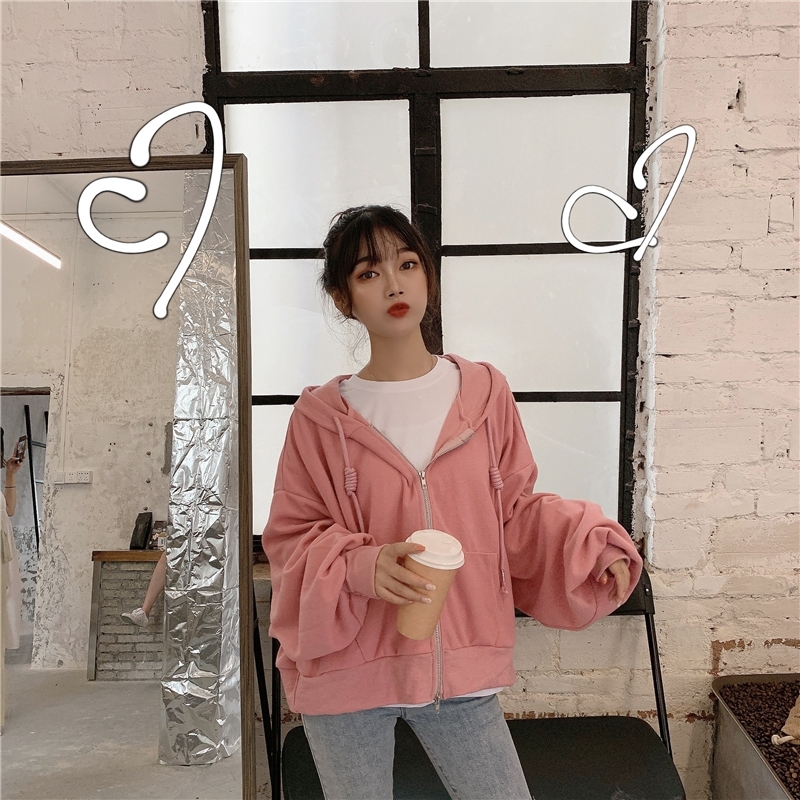 Áo khoác Cardigan tay dài có nón khóa kéo thời trang năng động | BigBuy360 - bigbuy360.vn