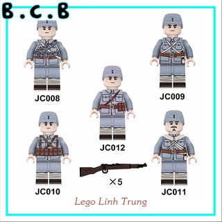 Lego lính trung quốc đồ chơi lắp ráp lính chiến tranh world war army quân đội jc008-jc012