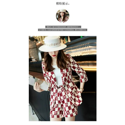 Hàng nhập - Set bộ vest nữ short họa tiết caro, sét đồ blazer công sở cotton lạnh