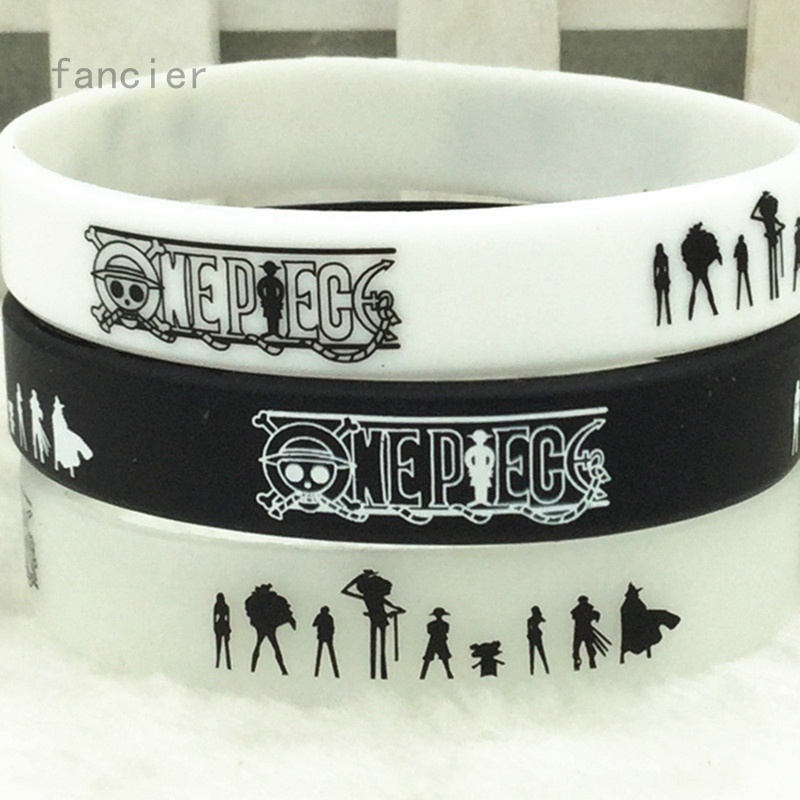 Vòng đeo tay bằng silicon cao su in hoạt hình One piece kiểu Nhật Bản cá tính