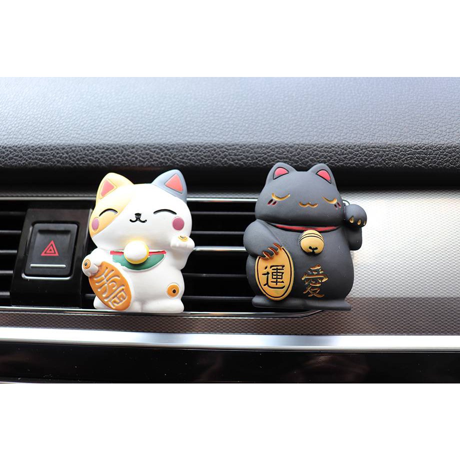 Sáp Thơm Xe Hơi Cài Cửa Gió Hình Mèo Tài Lộc Dễ Thương