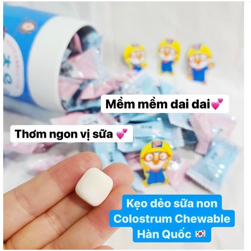 KẸO MEN TIÊU HÓA SỮA BÒ COLOSTRUM CHEWABLE HÀN QUỐC  - SIÊU NGON DATE 12/2023