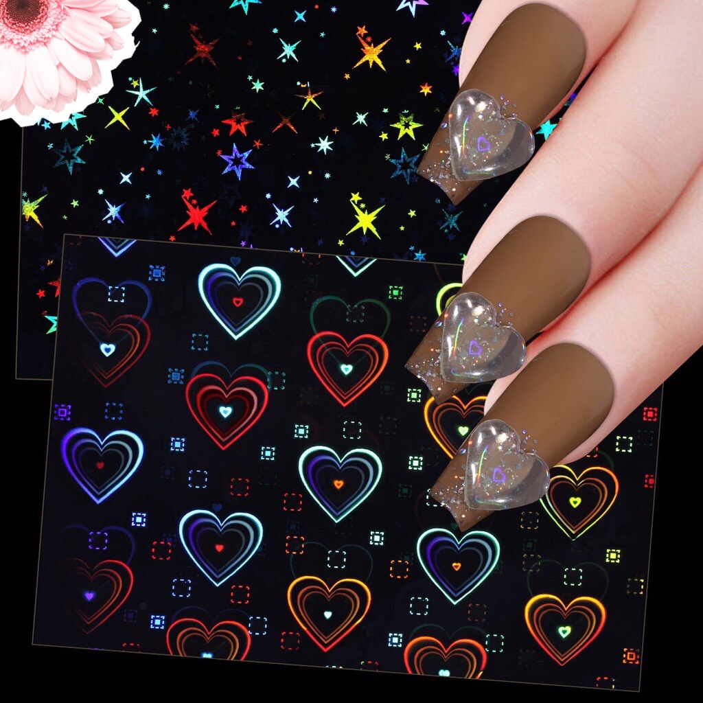 1 Miếng dán trang trí móng tay trái tim dành cho NAIL